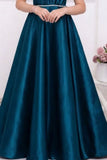 Teal Blue One-Shoulder Embellished Party Gown For Girls