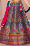 Designer Multicolor Embroidered Lehenga Choli Set With Dupatta For Girls