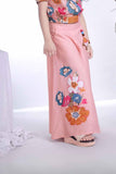 Peach Floral Printed Summer Top And Skirt Set For Girls - Lagorii Kids