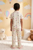 Girls Cream Bunny Print Night Suit Set