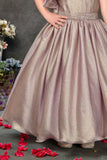 Pink Floral Embellished Party Gown For Girls