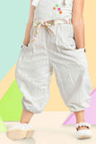 Stylish Capri Style Beige Jumpsuit For Girls - Lagorii Kids