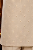 Boys Ivory Mirror Embroidered Kurta Pajama Set With Embroidery