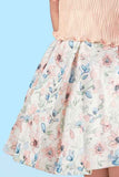 Peach Top and Printed Skirt Set For Girls