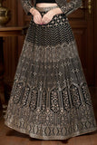 Designer Black Zari Embroidered Lehenga Choli Set for Girls