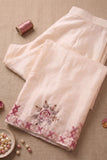 Ivory Embroidered Jacket & Palazzo Set With Designer Jacket
