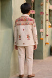 Boys Ivory Embroidered Coat Suit Set