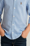 Classic Light Blue Cotton Shirt For Boys