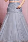 Powder Blue Embellished Mermaid-Style Lehenga Choli For Girls
