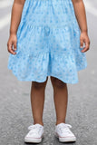 Elegant Blue Hakoba And Embroidered Frock For Girls