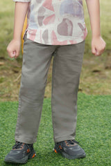 Beige Printed Shirt And Pant Set For Boys