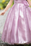 Onion Pink Floral Embellished Party Wear Gown For Girls