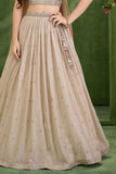 Premium Cream Embroidered Lehenga Choli with Dupatta For Girls