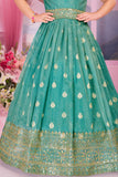 Sea Green Ethnic Gown For Girls