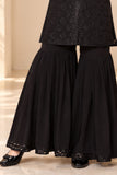 Black Sequins Embroidered Sharara Set for Girls