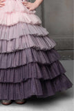 Lavender and pink ombre Multi-Layered gown for Girls