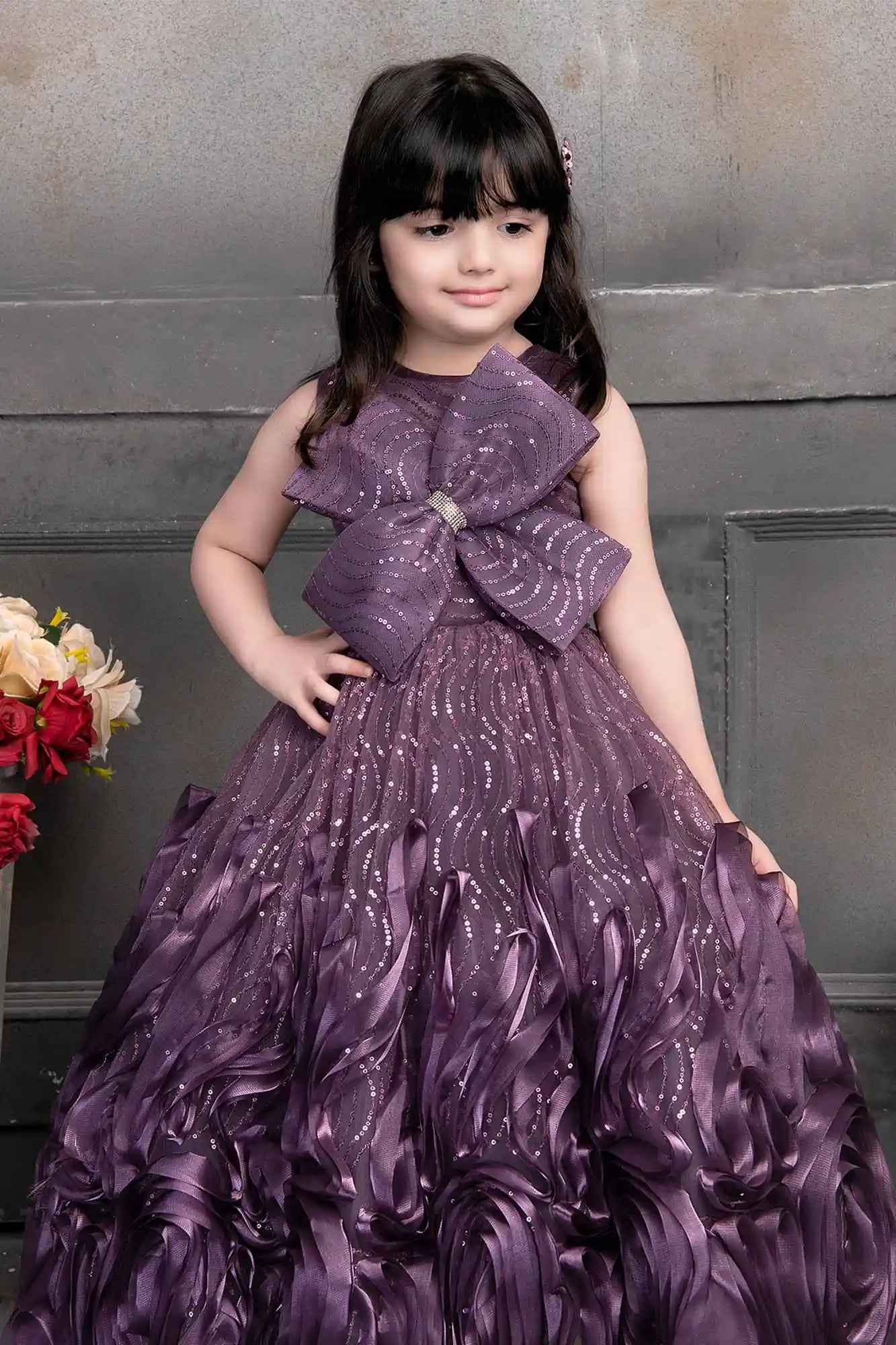 Shinny Purple Gown for Girl