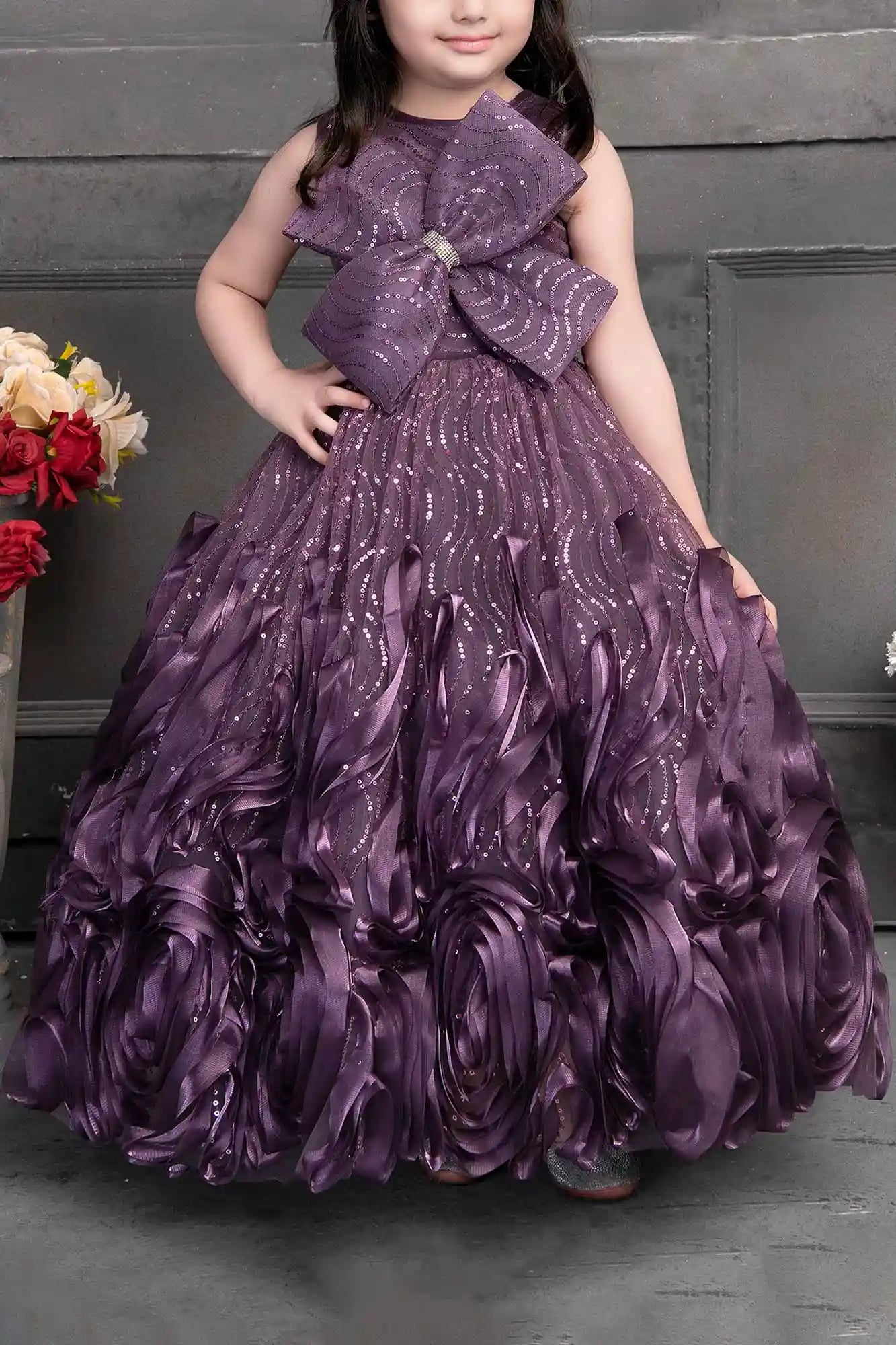 Shinny Purple Gown for Girl