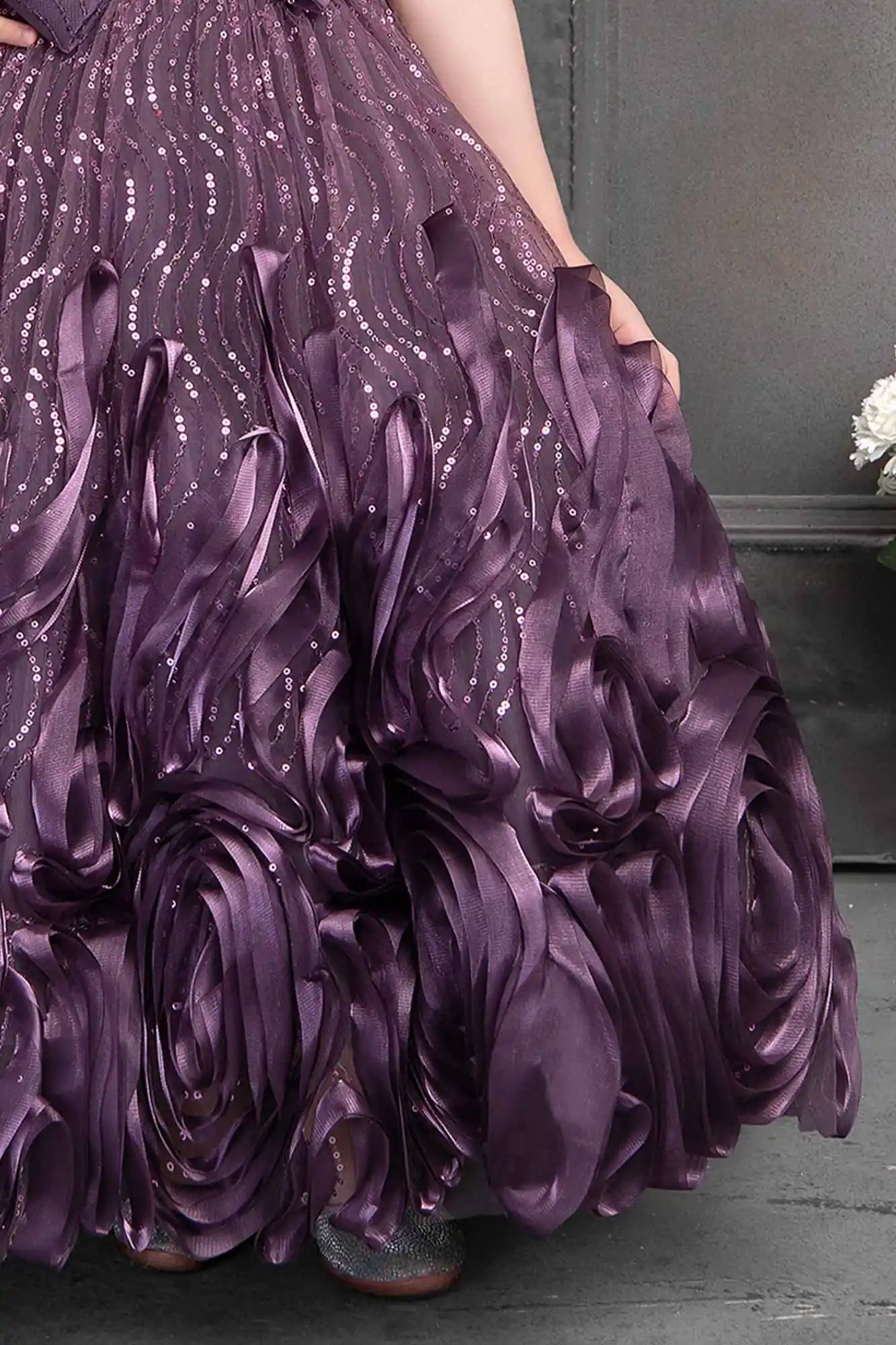 Shinny Purple Gown for Girl