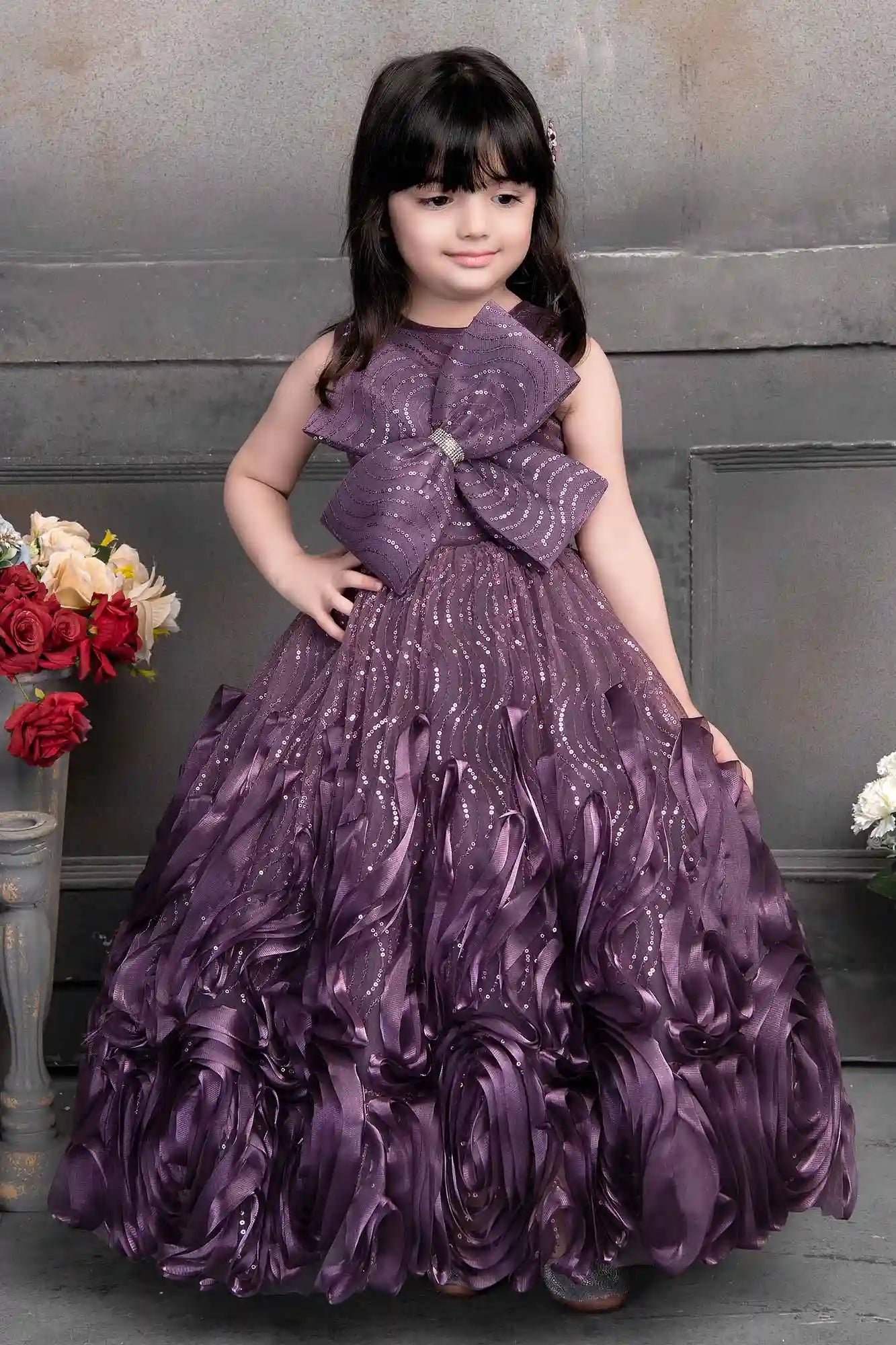Shinny Purple Gown for Girl