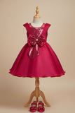 Rani Pink Embellished Party Wear Frock with Structured Shoulder Straps For Girls
