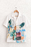 White Tropical Printed Shirt