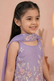Girls Lavender Floral Embroidered Sharara Set with Dupatta