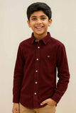 Maroon Corduroy Shirt For Boys