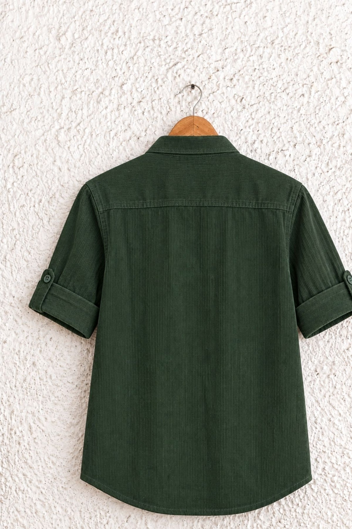 Boys Green Solid Double Pocket Shirt