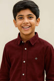 Maroon Corduroy Shirt For Boys