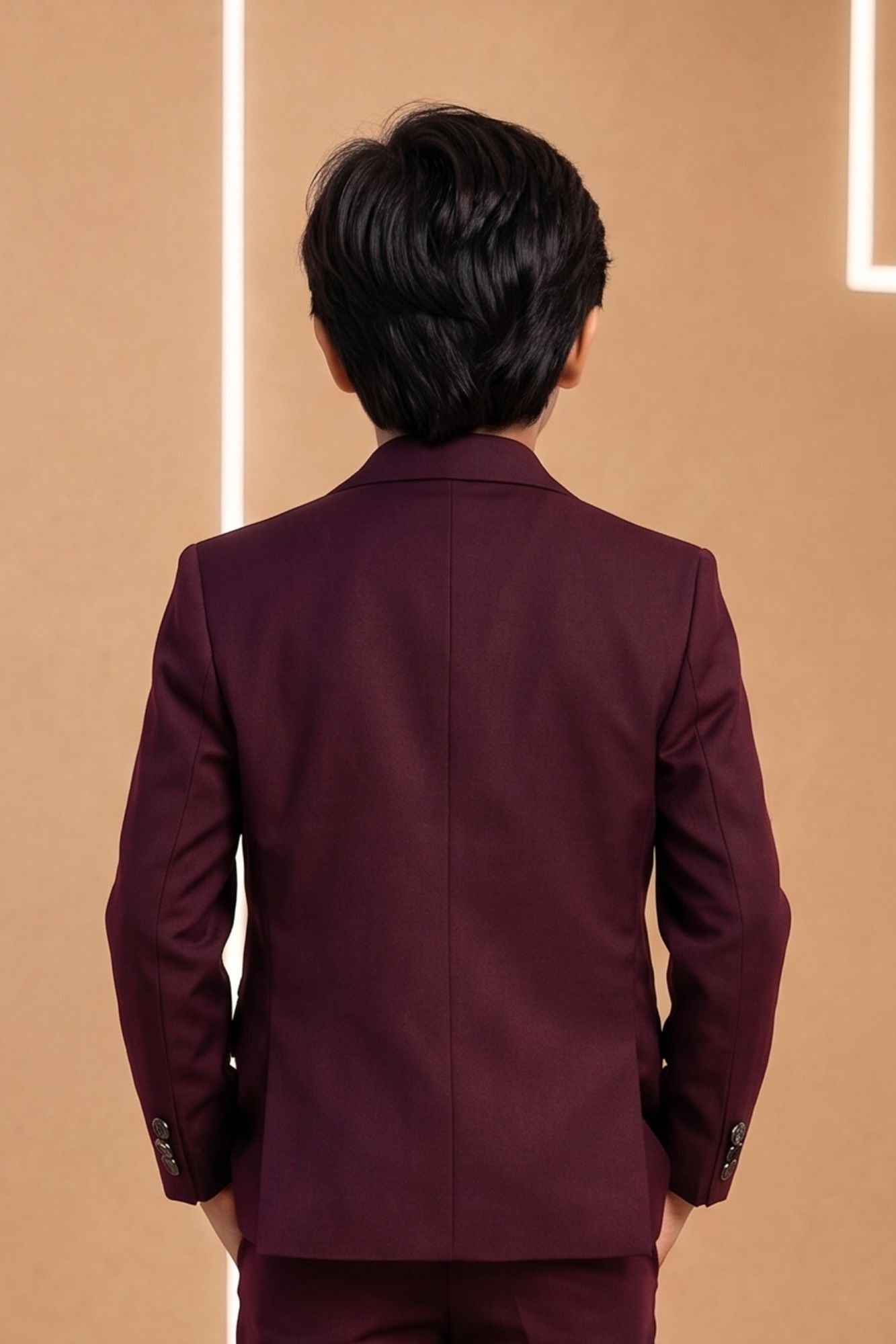 Wine Embroidered Party Wear Blazer with Tshirt