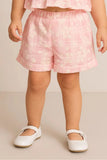 Daisy Bloom Pink Peplum Top & Shorts Co-ord Set for Girls