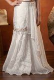Designer Ivory Lehenga Set with Sequin Cape and Pearl Tassel Detailing For Girls