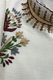 Ivory Embroidered Kurta Pajama Set With Jacket For Boys