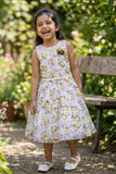 Ivory Floral Print Frock for Girls