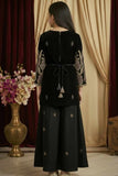 Black Heavy Embroidered Palazzo Set For Girls
