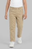 Beige Solid Casual Pant