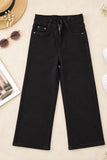 Black Solid Straight Fit Jeans For Girls