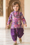 Boys Purple Multicolour Floral Printed Kurta Dhoti Set