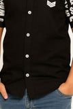 Black Typography Sleeve Shirt For Boys