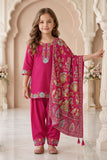 Rani Pink Delicate Floral Embroidered Patiala Set with Dupatta