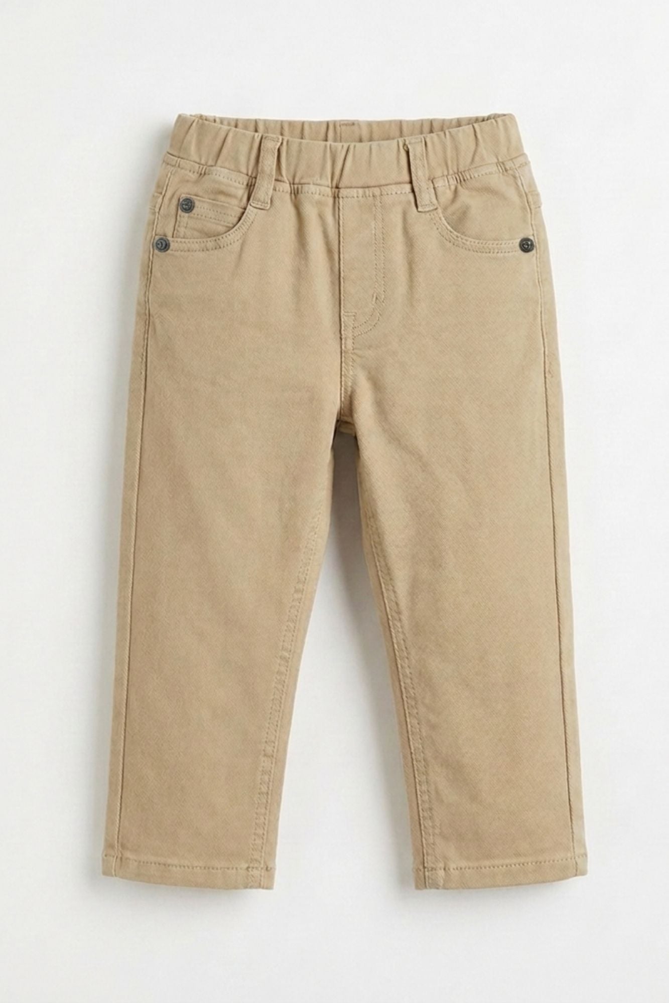 Beige Solid Casual Pant
