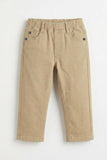 Beige Solid Casual Pant