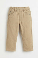 Boys Beige Regular Fit Denim Pants