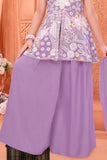 Lilac Multi-Thread Embroidered Palazzo Set for Girls