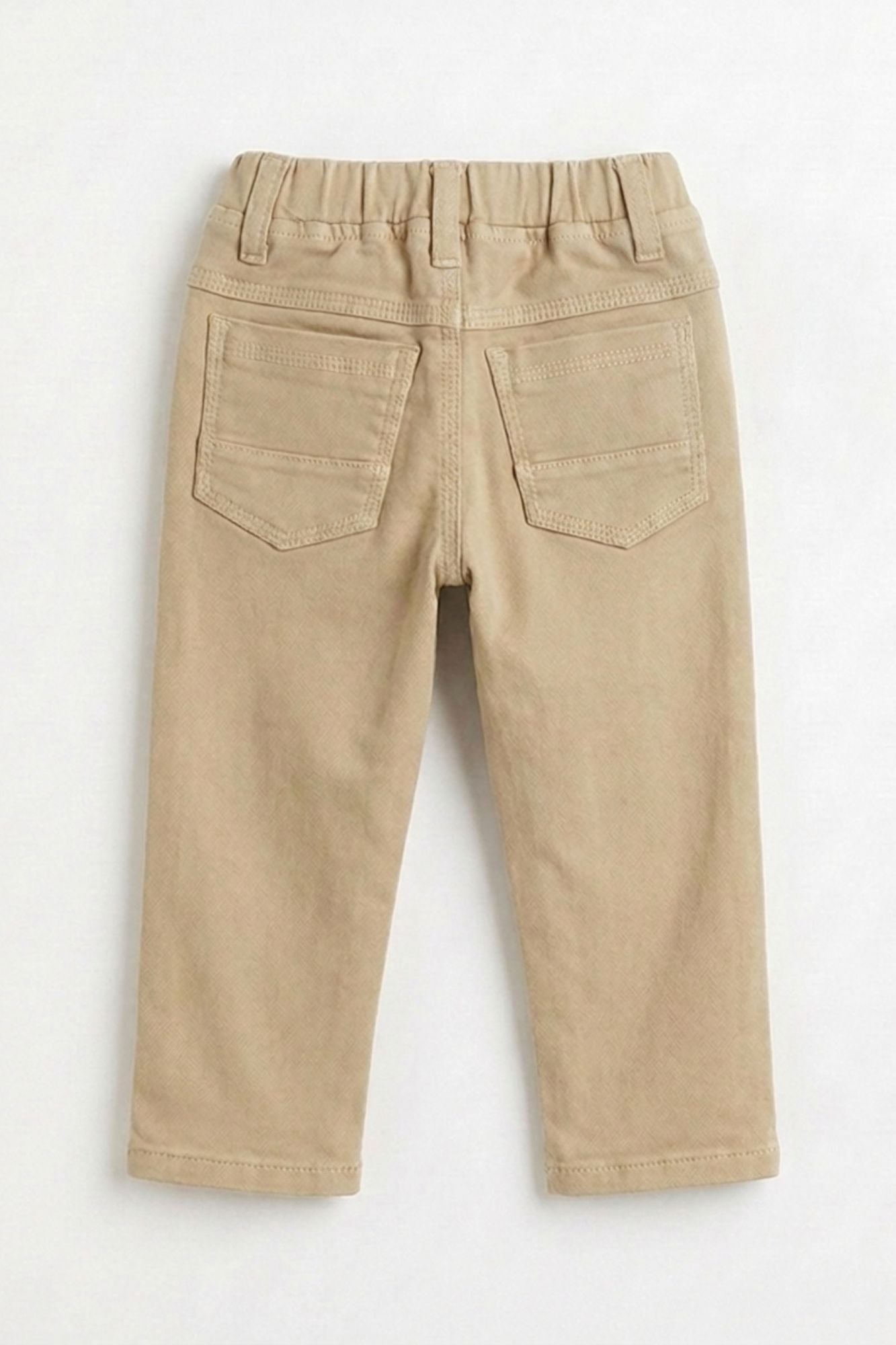 Beige Solid Casual Pant