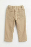 Beige Solid Casual Pant