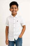 White Casual Shirt For Boys