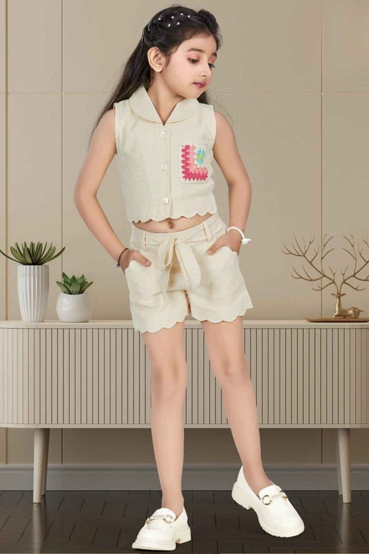 Fawn Crop Top And Short Set For Girls