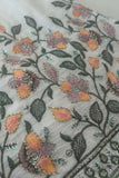 Girls White Floral Embroidered Sharara Set with Dupatta
